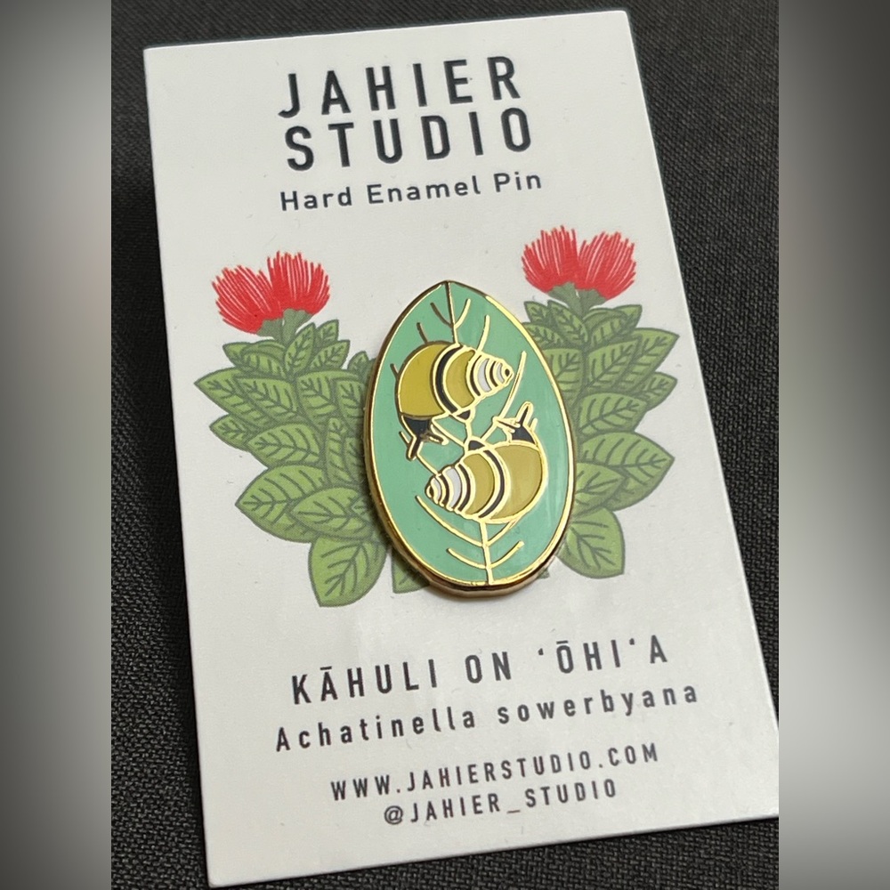 Kahuli on Ohia Enamel Pin with Gold Details